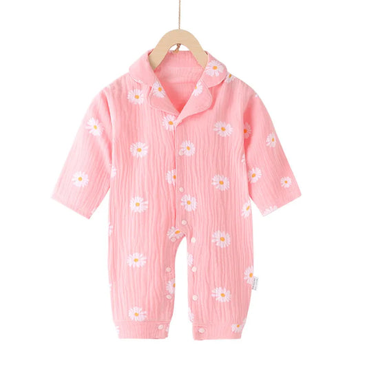 Baby Girl Muslin Pajama Romper