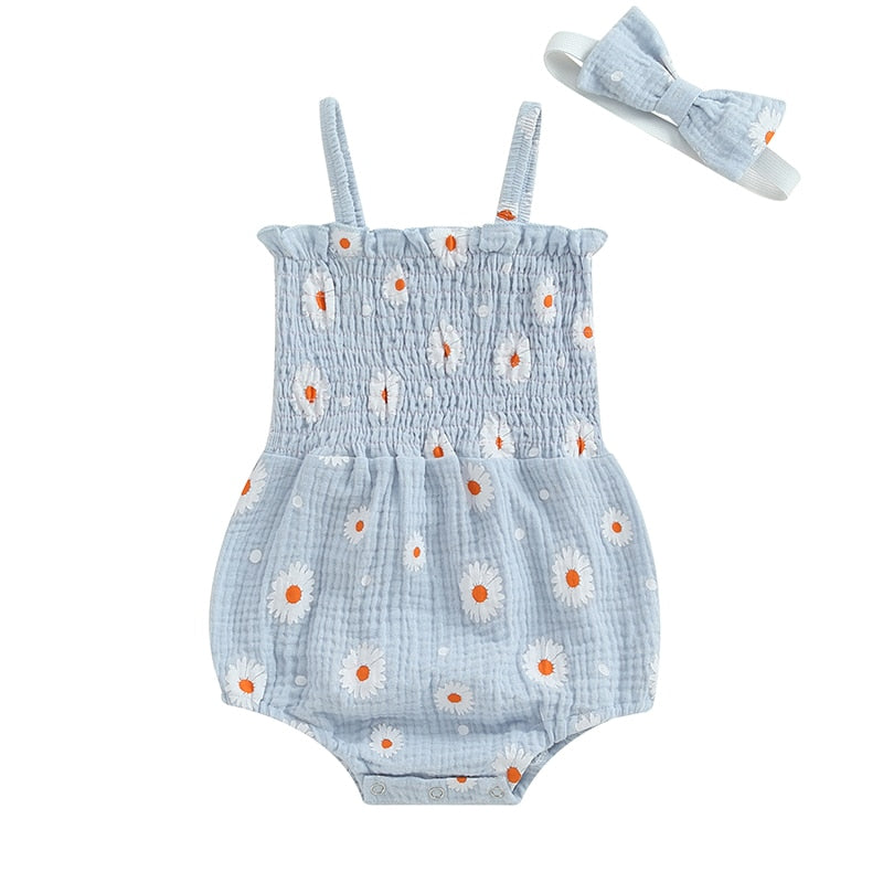 Baby Summer Cotton Rompers w/ Bow