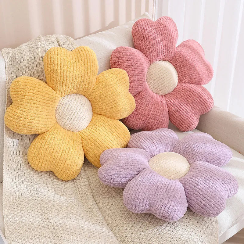 Stuffed Five Petal Flower Cushion